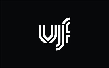 VJF Creative Unique Modern Letter Logo Design. Stylized logo featuring a unique letter design, presenting abstract minimalist aesthetics and modern appeal.