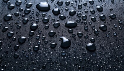 water droplets on dark surface