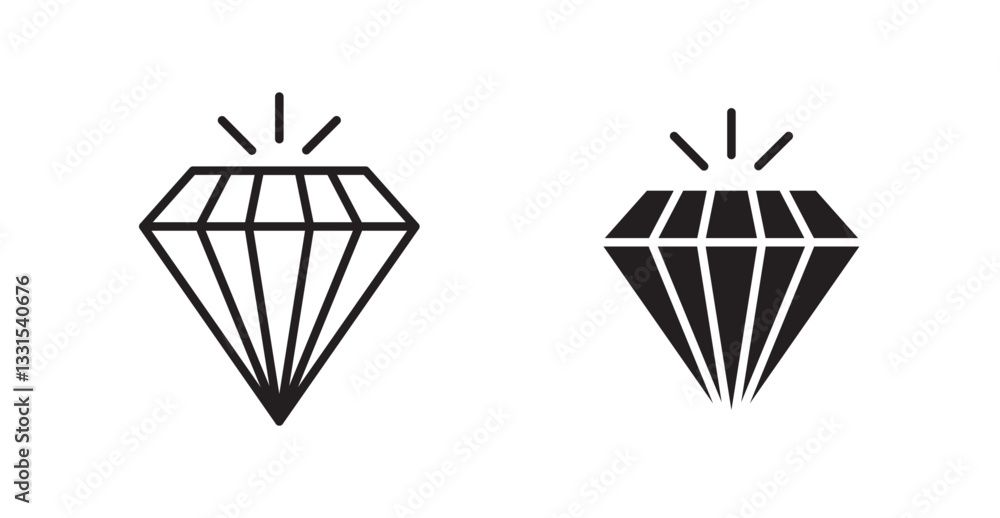 Poster Gem vector icon set in black color.