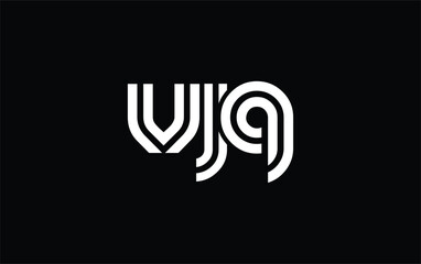 VJQ Creative Unique Modern Letter Logo Design. Stylized logo featuring a unique letter design, presenting abstract minimalist aesthetics and modern appeal.