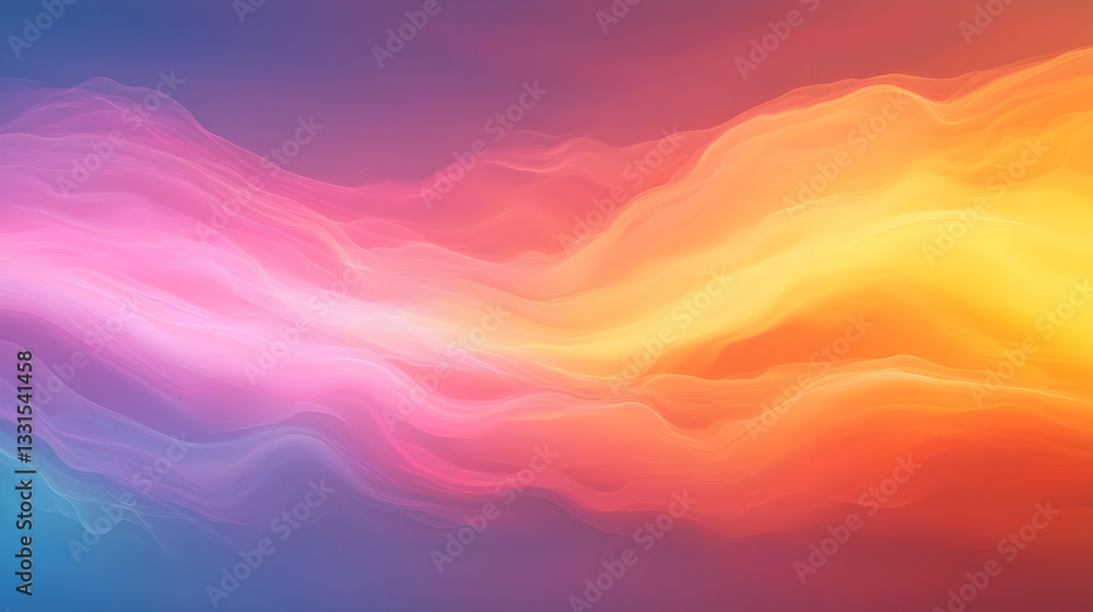 Poster vibrant gradient waves in abstract colorful background design