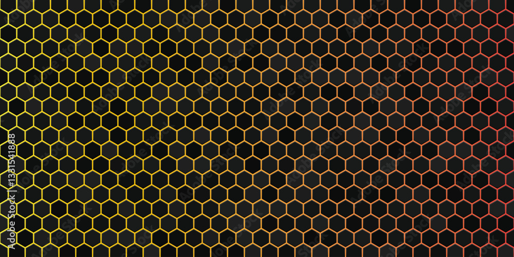 Poster hexagonal pattern vector with a dynamic gradient effect, a globally versatile design element. this g