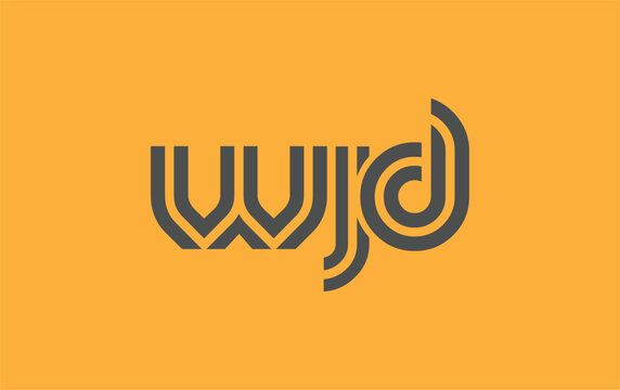 WJD Creative Unique Modern Letter Logo Design. Stylized logo featuring a unique letter design, presenting abstract minimalist aesthetics and modern appeal.