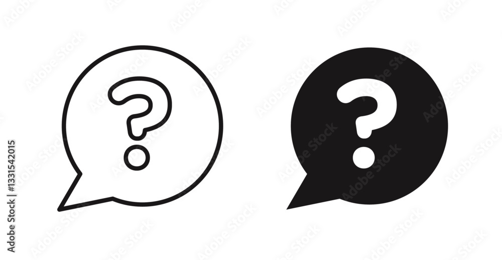 Poster interrogation vector icon set in black color.