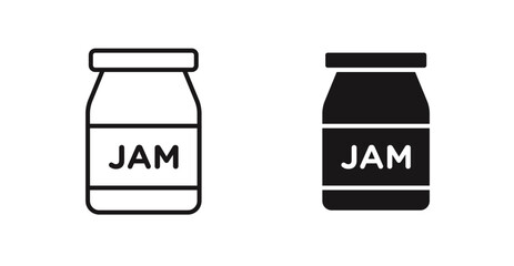 Jam vector icon set in black color.