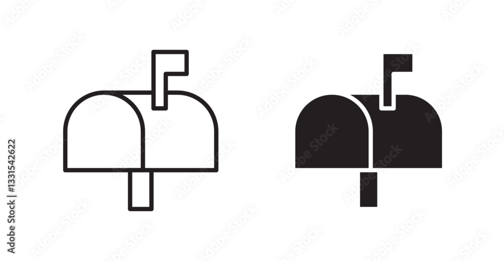 Aufkleber mailbox vector icon set in black color.