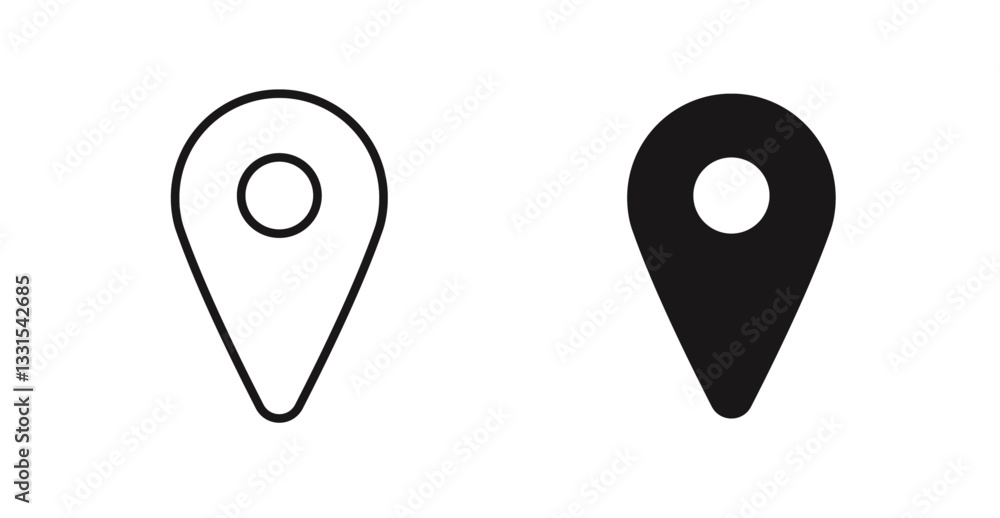 Poster marker vector icon set in black color.