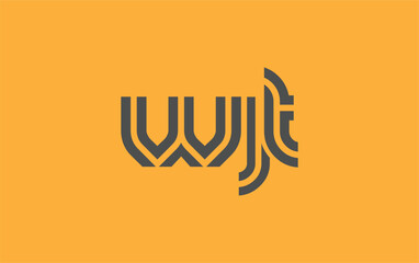 WJT Creative Unique Modern Letter Logo Design. Stylized logo featuring a unique letter design, presenting abstract minimalist aesthetics and modern appeal.