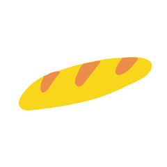 Baguette. Flat vector design. Illustration on white background.