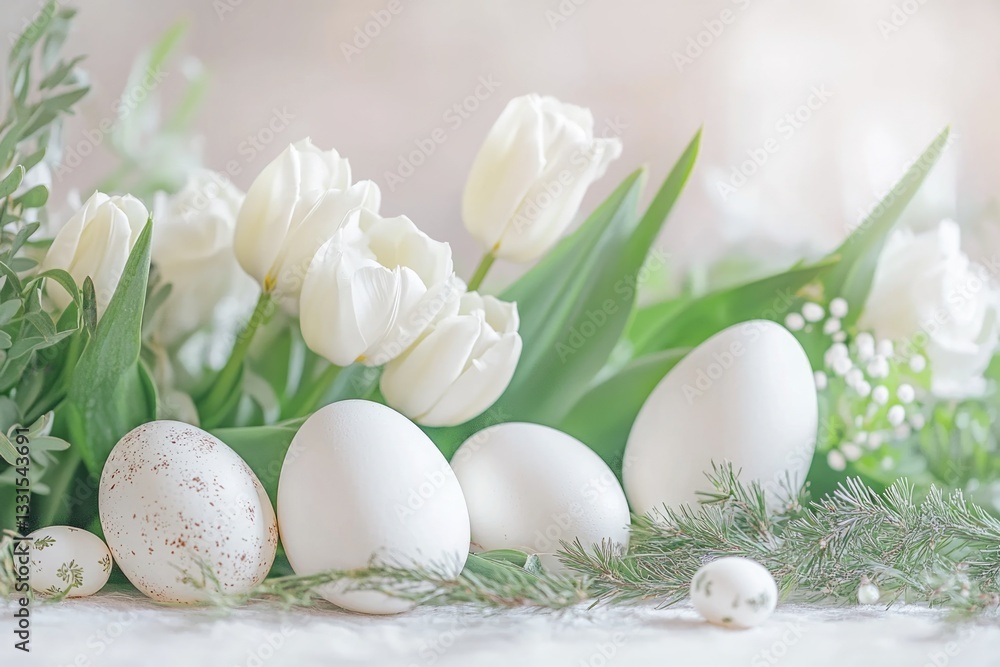 Aufkleber A collection of white eggs arranged neatly on a table