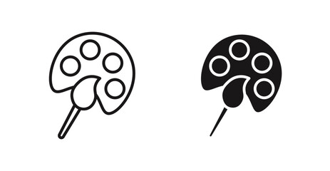 Palette vector icon set in black color.