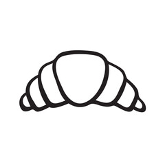 Croissant. Outline design. Black color. Vector illustration on white background.
