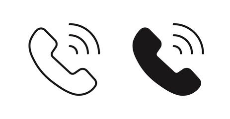 Phone vector icon set in black color.