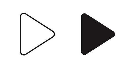 Play vector icon set in black color.