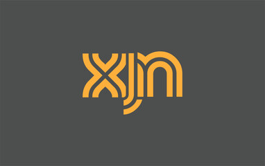 XJN Creative Unique Modern Letter Logo Design. Stylized logo featuring a unique letter design, presenting abstract minimalist aesthetics and modern appeal.