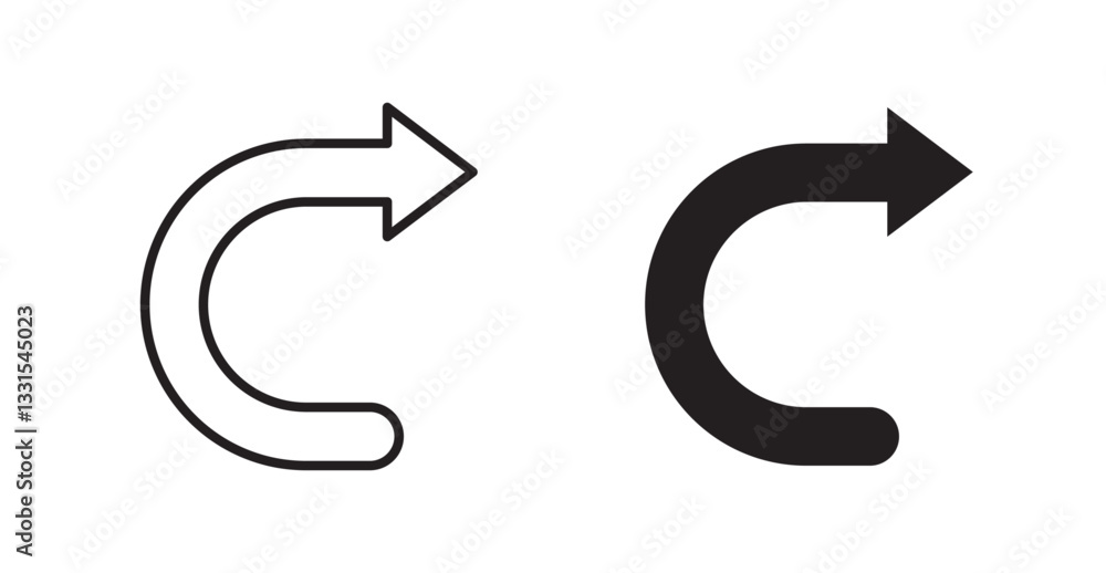 Poster redo vector icon set in black color.