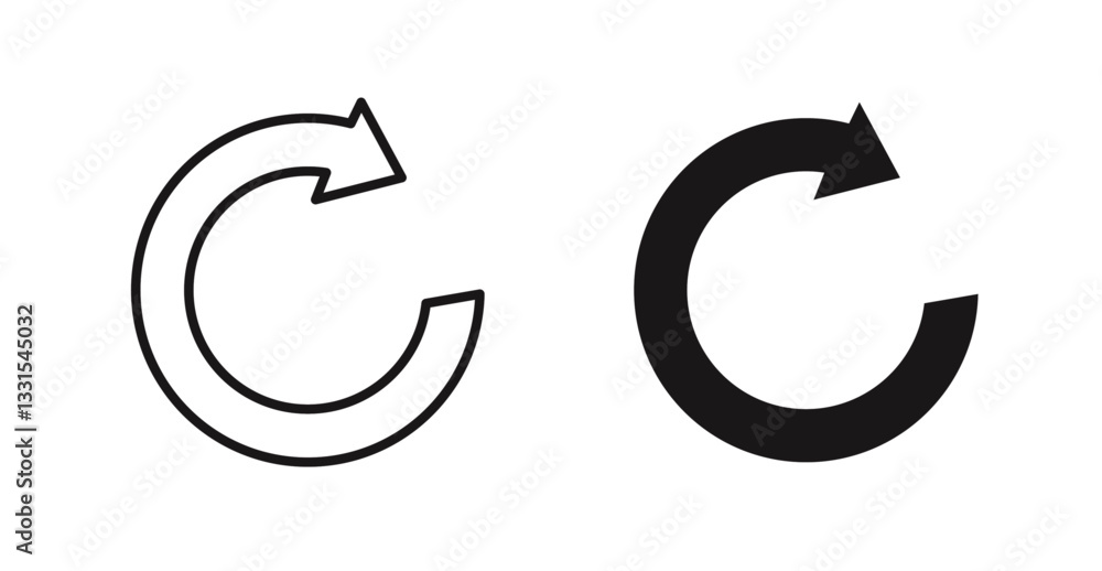 Aufkleber refresh vector icon set in black color.
