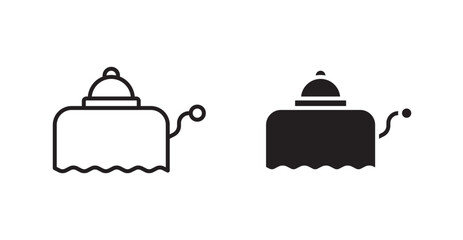 Room service vector icon set in black color.