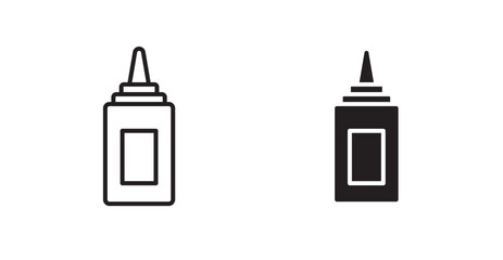 Sauce vector icon set in black color.