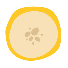Fototapeta premium Slice of banana. Vector flat design. Isolated icon. Illustration on white background.