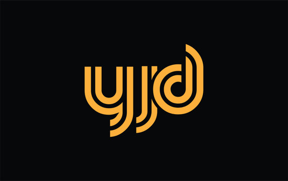 YJD Creative Unique Modern Letter Logo Design. Stylized logo featuring a unique letter design, presenting abstract minimalist aesthetics and modern appeal.