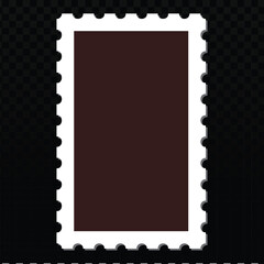 Classic stamp vector, an internationally recognized symbol of postage and communication. This timeless design, featuring iconic perforated edges and a versatile brown center, offers a blank canvas for