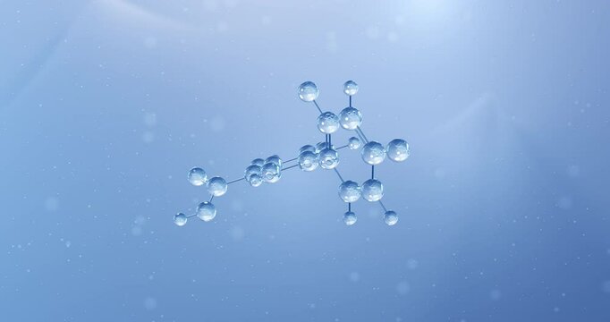 Diflunisal rotating molecular structure, 3d model of salicylic acid derivative
