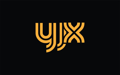 YJX Creative Unique Modern Letter Logo Design. Stylized logo featuring a unique letter design, presenting abstract minimalist aesthetics and modern appeal.