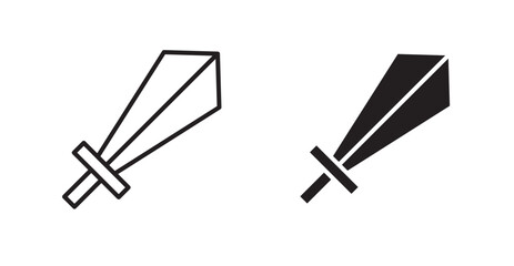 Sword vector icon set in black color.