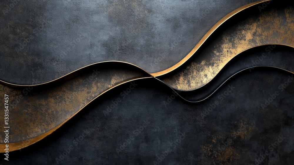 Poster abstract background with layered wavy lines and textured surfaces