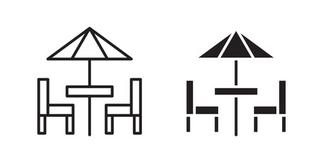 Terrace vector icon set in black color.