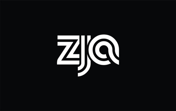 ZJA Creative Unique Modern Letter Logo Design. Stylized logo featuring a unique letter design, presenting abstract minimalist aesthetics and modern appeal.