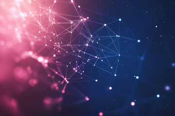 Plexus abstract technology background connecting dots and lines with depth of field