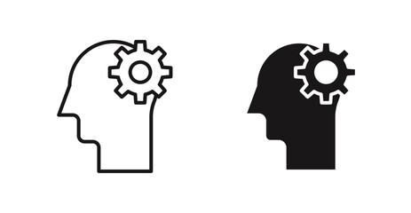 Thinking vector icon set in black color.