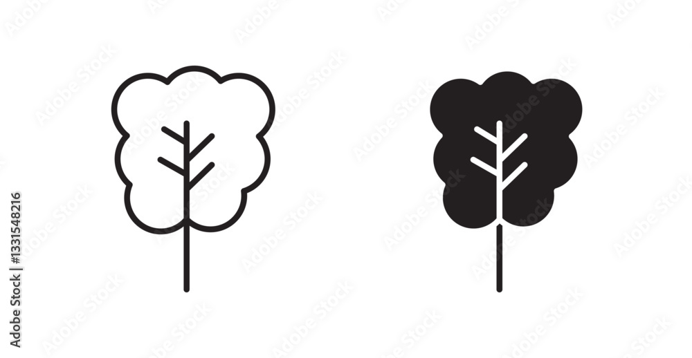 Poster Tree free vector icon set in black color.