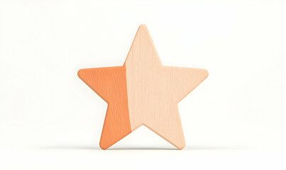 Wooden Star Shape on White Background for Creative Projects