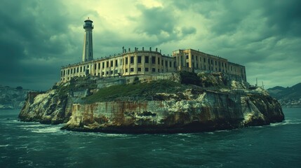 Exploring historic alcatraz island a haunting landmark on san francisco bay photography moody atmosphere aerial view