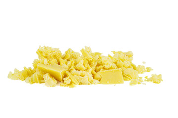 Pieces of cocoa butter isolated on a white background