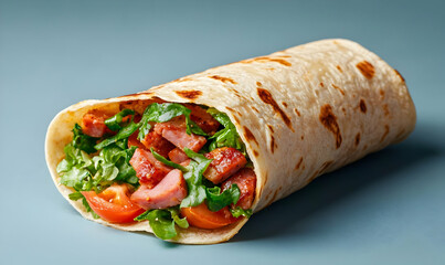 Delicious Fresh Wrap with Grilled Chicken and Crisp Vegetables