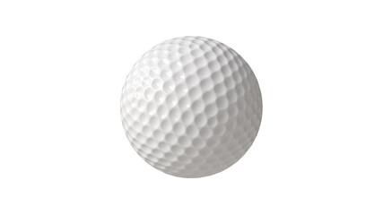 3D render of a golf ball with clipping path. Close-up golf ball isolated on white background. 