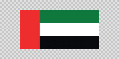 Flag of United Arab Emirates. Arabian national symbol in official colors. Template icon. Abstract vector background.