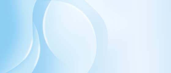 Abstract light blue background with wavy freeform curves and circles. Wallpaper, graphic illustrations and copy space