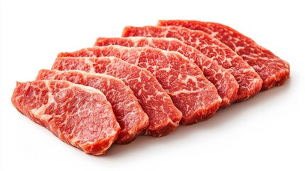 Obraz premium Slicing fresh beef for gourmet recipes kitchen food photography bright studio culinary art