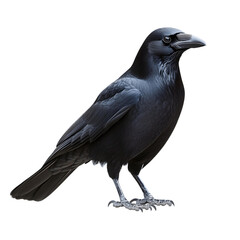 Obraz premium Mystical black crow isolated against a blank space