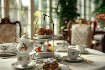 Detailed Image of Afternoon Tea with English Breakfast in a Luxury Hotel