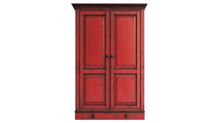 Beautiful red wooden cabinet suitable for home or office storage in a contemporary setting