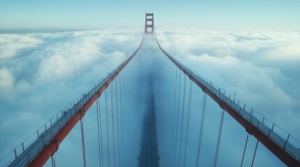 Bridging the clouds golden gate bridge views san francisco aerial photography nature panoramic serenity