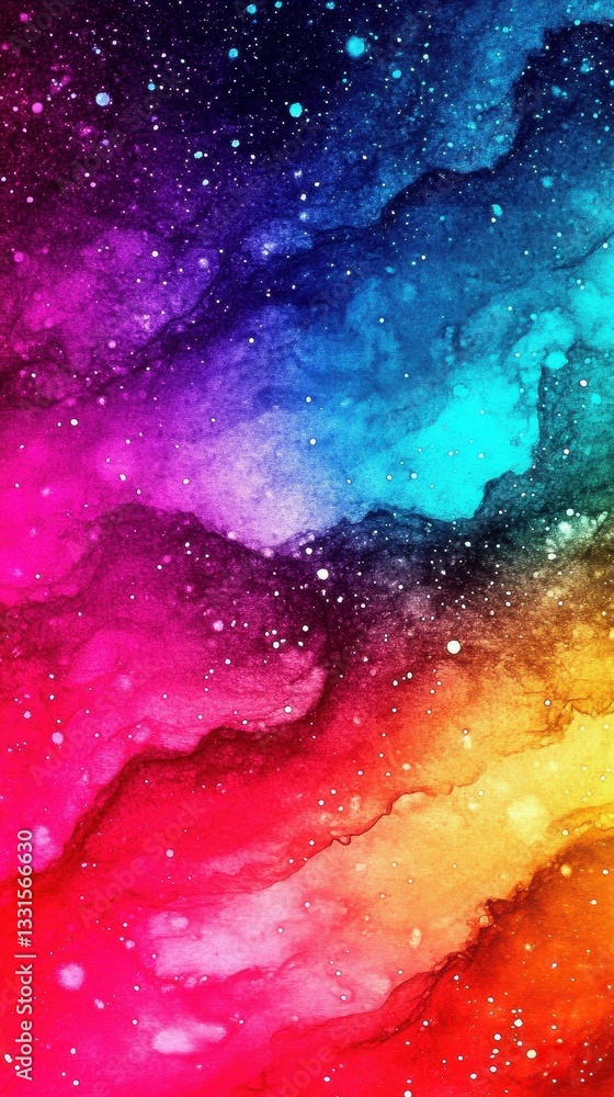 Poster a vibrant close-up of a mesmerizing background filled with an array of colorful stars, twinkling in 