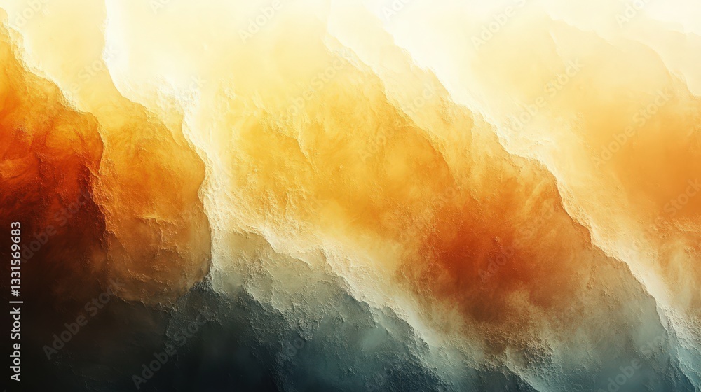 Poster abstract textural gradient showcasing deep oranges to cooler blues transition