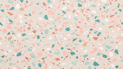 Minimalist terrazzo-inspired abstract pattern with pastel speckles, creating a stylish and modern decorative surface. Ideal for wallpapers, textiles, and digital designs.